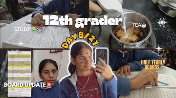 Boards Are Coming 😭 | 8/21 Days Challenge Begins🔥 | 12th grader🎒| completing whole syllabus🫧🎧📚 
