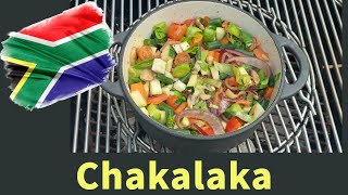 How To Make Chakalaka On A South African Braai - Mielie Pap en Sous #braai #chakalaka #weber