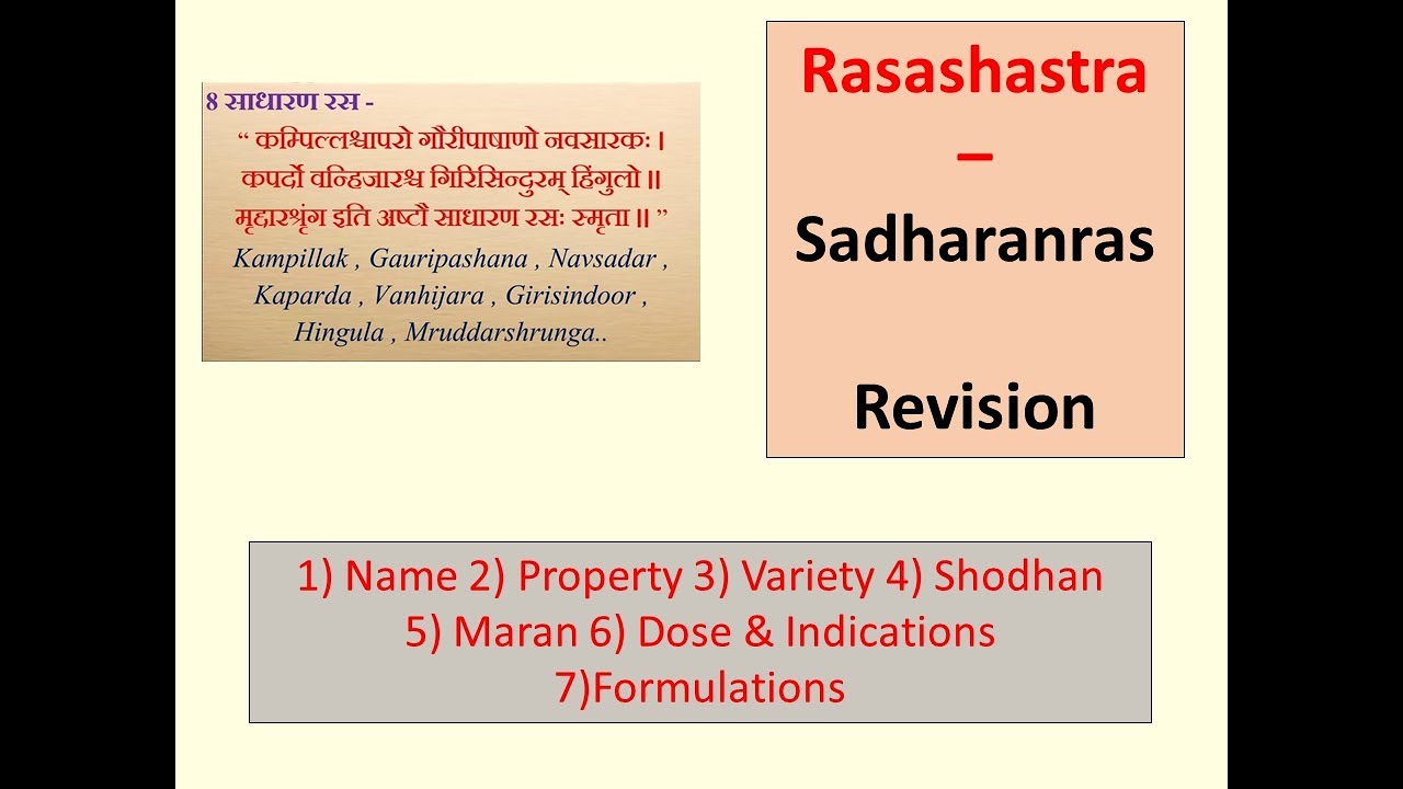 Sadharan Rasa Rasashastra l Sadharanras l 2nd BAMS Lecture lShodhanl Maran l ...