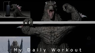 Godzilla's daily exercise routine (Blender 3d animation)