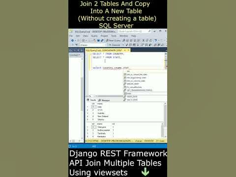 Join 2 Tables And Copy Rows Into A New Table SQL Server database #joins ...