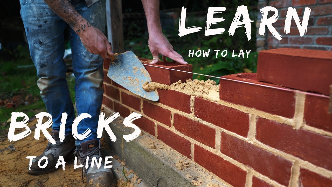 HOW TO LAY BRICKS TO A LINE [Bricklaying for beginners e.p7] 