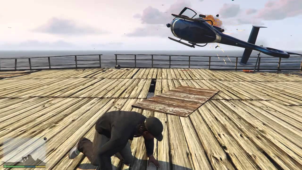 GTA V Grand Theft Auto 5 Funny Moments - Helicopter Hijack Fail