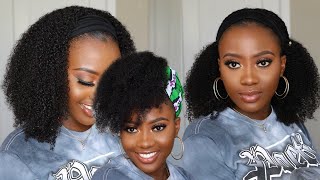 Easiest Protective Style For Lazy Naturals | Natural Hair Kinky Curly Headband Wig - NO WORK NEEDED!