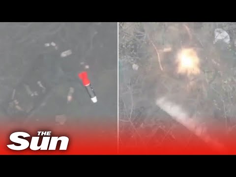 Ukrainian troops drops bombs on Russian dug-outs with weaponised drones