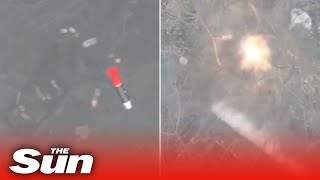 Ukrainian troops drops bombs on Russian dug-outs with weaponised drones