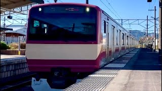 E531系入線.発車する列車。(4)