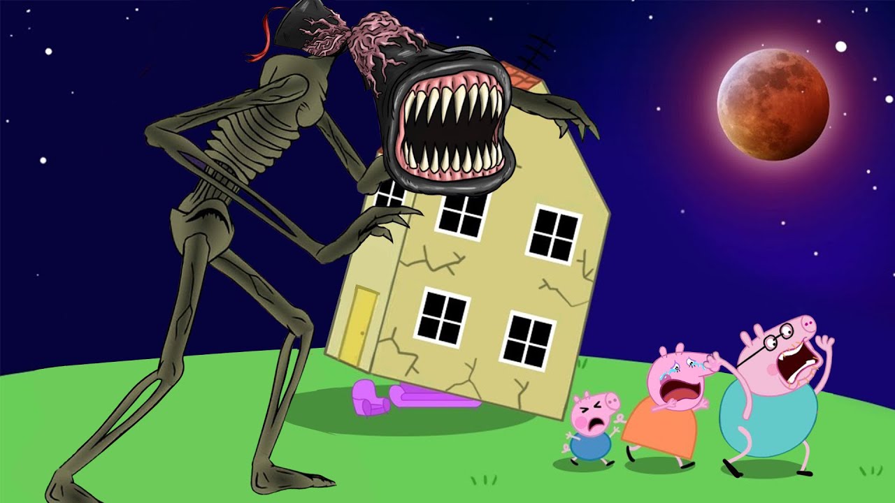 No Way Siren Head  Attacked Peppa Pig House During At Night  Peppa Pig Funny Animation
