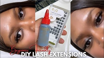*UPDATED * DIY Lash Extensions at Home ft. B&Q Lash Clusters using HAIR GLUE | EASIEST METHOD EVER!