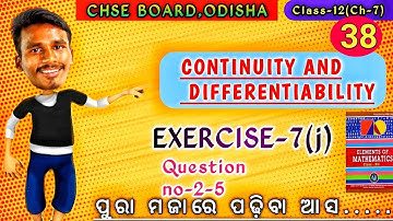 EXERCISE-7(j)|Q-2-5||Chapter-7|Class-12|chse odisha|Lec-38|bybachansir