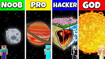 Minecraft Battle: NOOB vs PRO vs HACKER vs GOD: INSIDE PLANET HOUSE BASE BUILD CHALLENGE / Animation