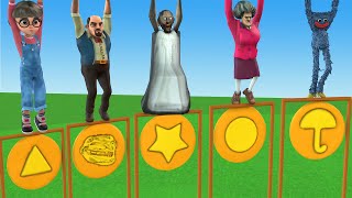 Scary Teacher 3D vs Squid Game Cutting Objects Balances the Weight Squid Doll 5 Time Challenge