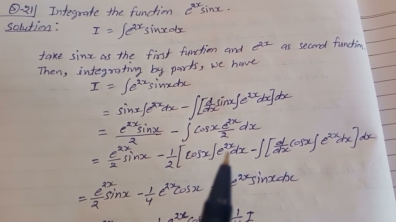 Integrate The Function E 2x sinx YouTube Integrate The Function E 2x sinx YouTube