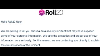 Roll20 Data Breach! Personal Info Compromised!
