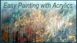 Painting Tutorial Easy Painting with Acrylics, Einfach malen mit Acryl Farben abstract abstrakt