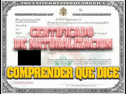 Video: ¿Qué es el número de certificado de naturalización?