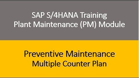 Video 20 - SAP S/4HANA Plant Maintenance (PM) Training : Preventive Main - Multiple Counter Plan