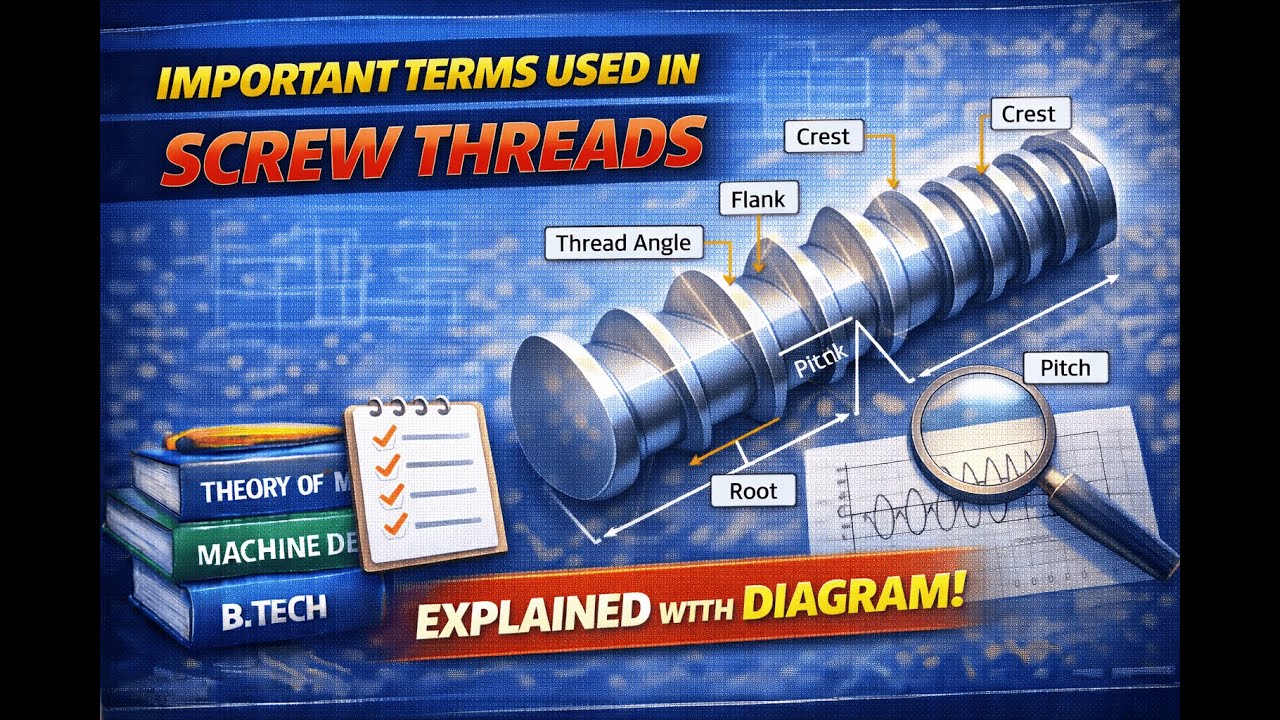 Important Terms Used in Screw Threads | Mechanical Engineering | Machine Design