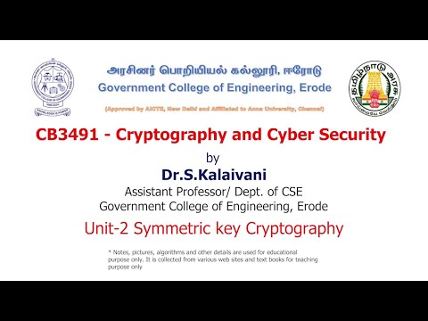 CCS | Unit-2 | Lec-12 | S-DES Subkey generation