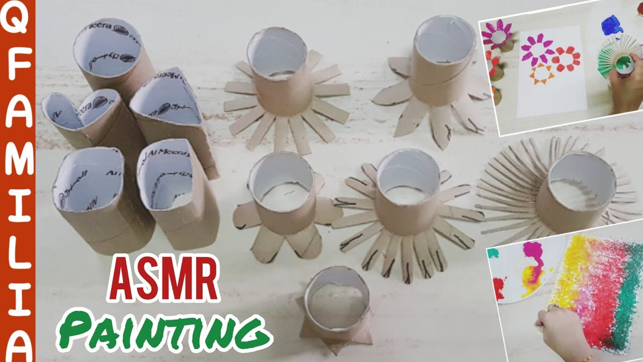DIY Painting Hacks ASMR Toilet Paper Rolls Painting Techniques for