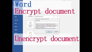 Encrypt document in Word (change password, unencrypt and can't bypass password) screenshot 5