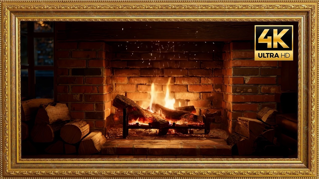 4K Frame TV Art | Video: Cozy Fireplace Glow | Ambience (8 HOURS)