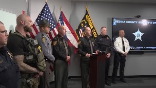 Law enforcement officials hold press conference after fatal shooting of Ohio Amber Alert suspect