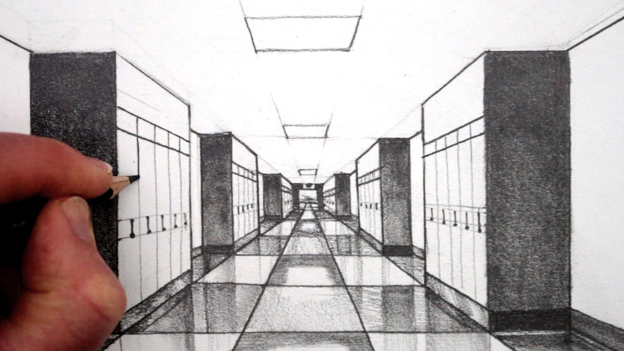 How to Draw 1-Point Perspective for Beginners: A Hallway 