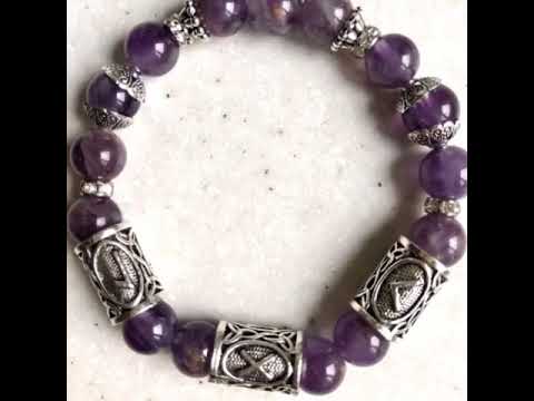 Браслеты из натуральных камней с Рунами. Рунические амулеты