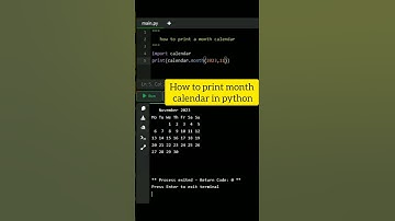 How to print month calendar in python #python