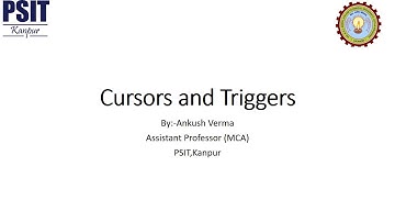 Cursors and Triggers in PL/SQL