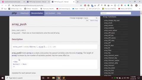 Array Default Functions In PHP