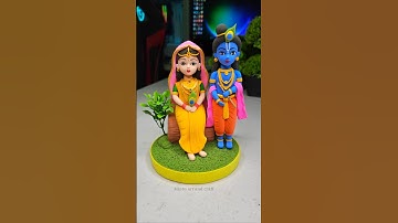 Radha Krishna ji idol making with super clay 🌸 Radhe Krishna 🦚 Jai Shree Krishna #shorts #short