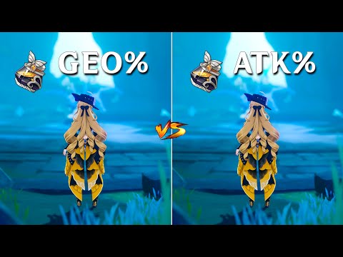 Navia Atk% Vs Geo% Goblet!! Best Build For Navia Gameplay Comparison !!