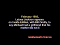 Feb 93 latoya says michael interested in young lady whom mother did not like1080i