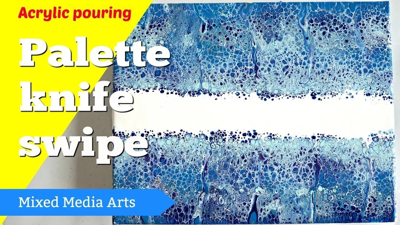 Acrylic pouring swipe | Center swipe | Swipe with a palette knife ...
