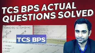 🔴TCS BPS Actual Questions Solved | TCS BPS MOCK TEST-1