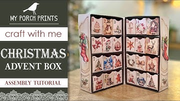 CHRISTMAS ADVENT FOLDING BOX 🎄 | Assembly Tutorial 🤍| My Porch Prints Junk Journal Ideas