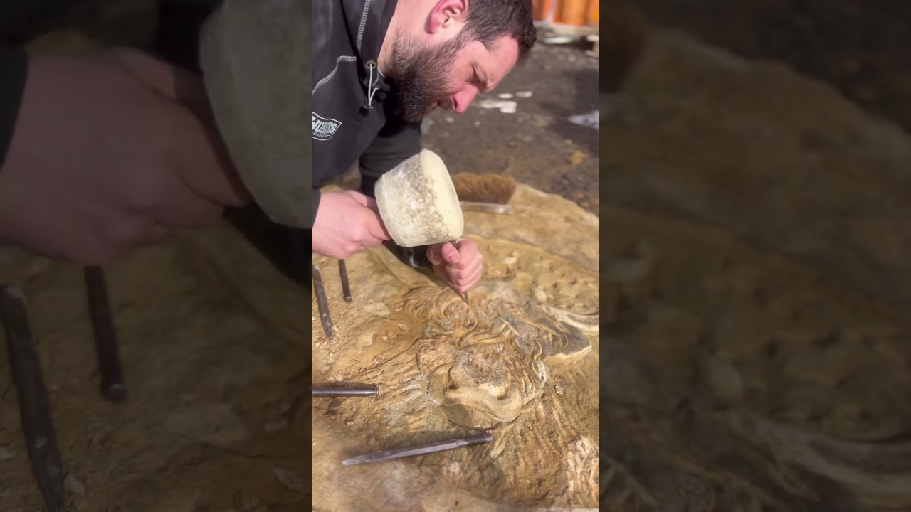 Still love this piece I carved by hand out of an old sandstone block 