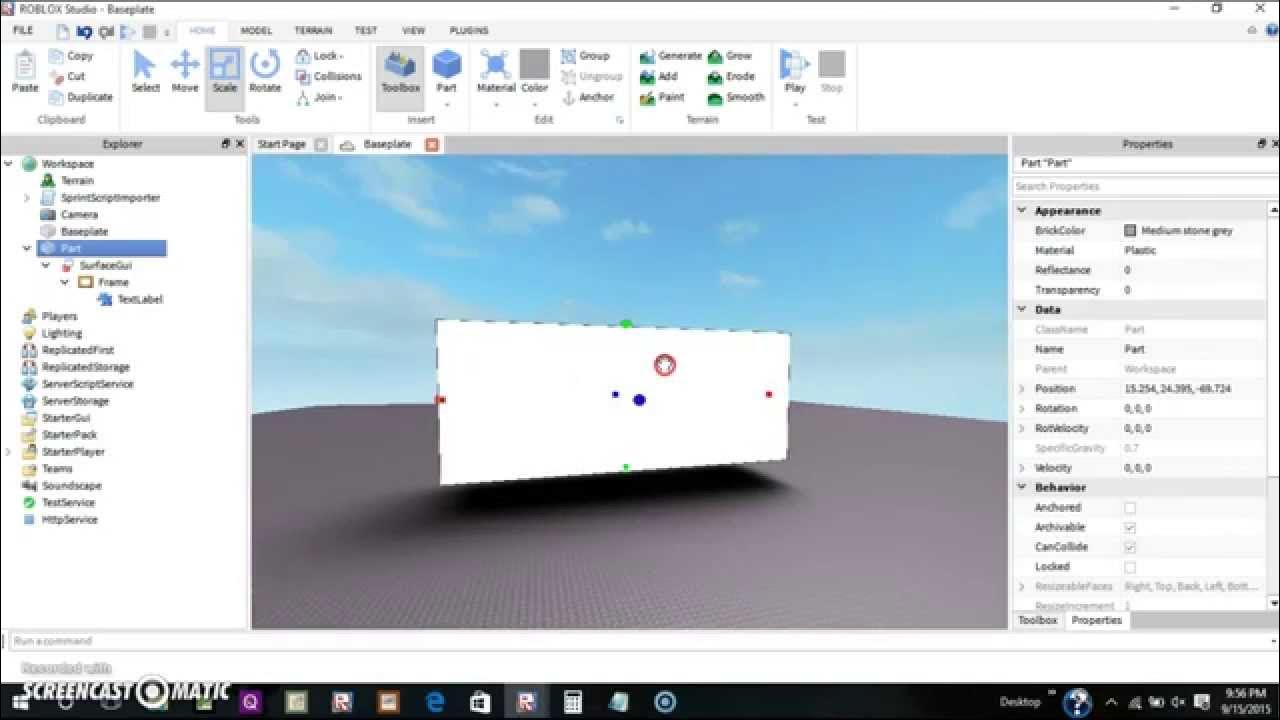 How to make a SurfaceGUI On Roblox 2015! YouTube