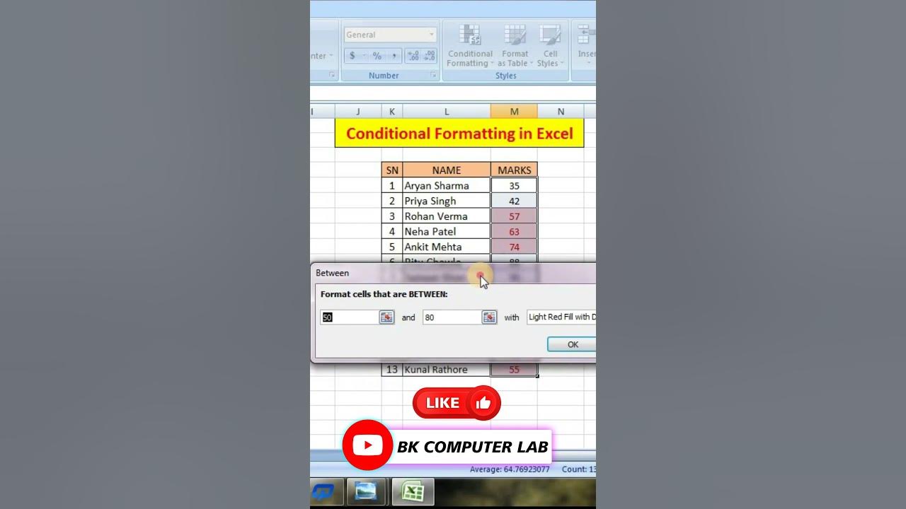 Conditional Formatting in Ms Excel//How To Use Conditional Formatting ...