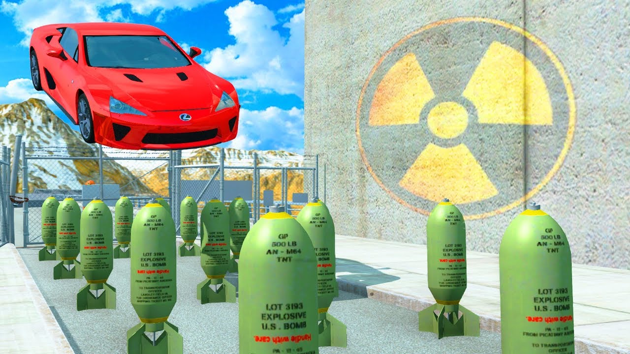 EXPERIMENT - Cars vs Nuclear Bombs - BeamNG Drive  | CrashTherapy
