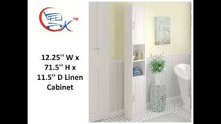 Bathroom Linen Cabinets 12 25 W x 71 5 H x 11 5 D Linen Cabinet