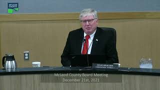 McLeod County Board Meeting December 21st, 2021