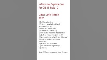 Cognizant Interview Questions 🥰| 18th Mar 2025 | CIS | MULTICLOUD | ALL Roles | important Questions