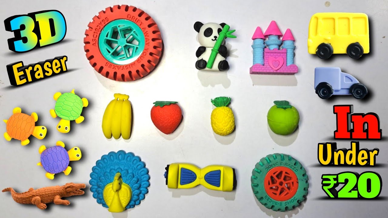 Best 3D Eraser in Under ₹20 for all students | Eraser Collection ...