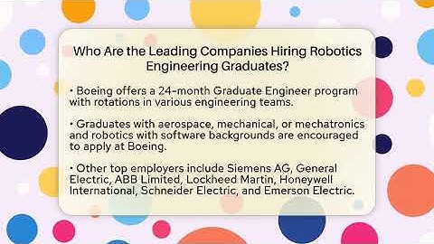 Who Are the Leading Companies Hiring Robotics Engineering Graduates? | Test News