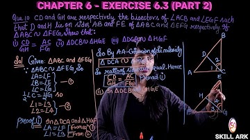 Triangles Ch. 6 - Ex. 6.3 (Part - II) | Class 10 NCERT Maths Solutions (Lect. 10)
