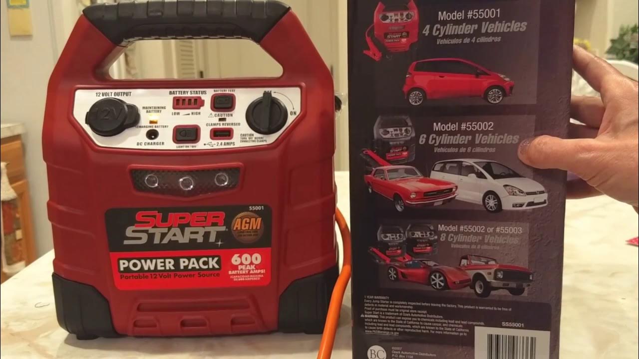 Super Start Jump Starter for Dead Car Battery - with Various Device  Charging Adapters 