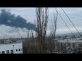 07.03.22. Луганск. После обстрела горит нефтебаза на Тельмана.